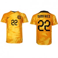 Holland Denzel Dumfries #22 Hjemmebanetrøje VM 2022 Kortærmet